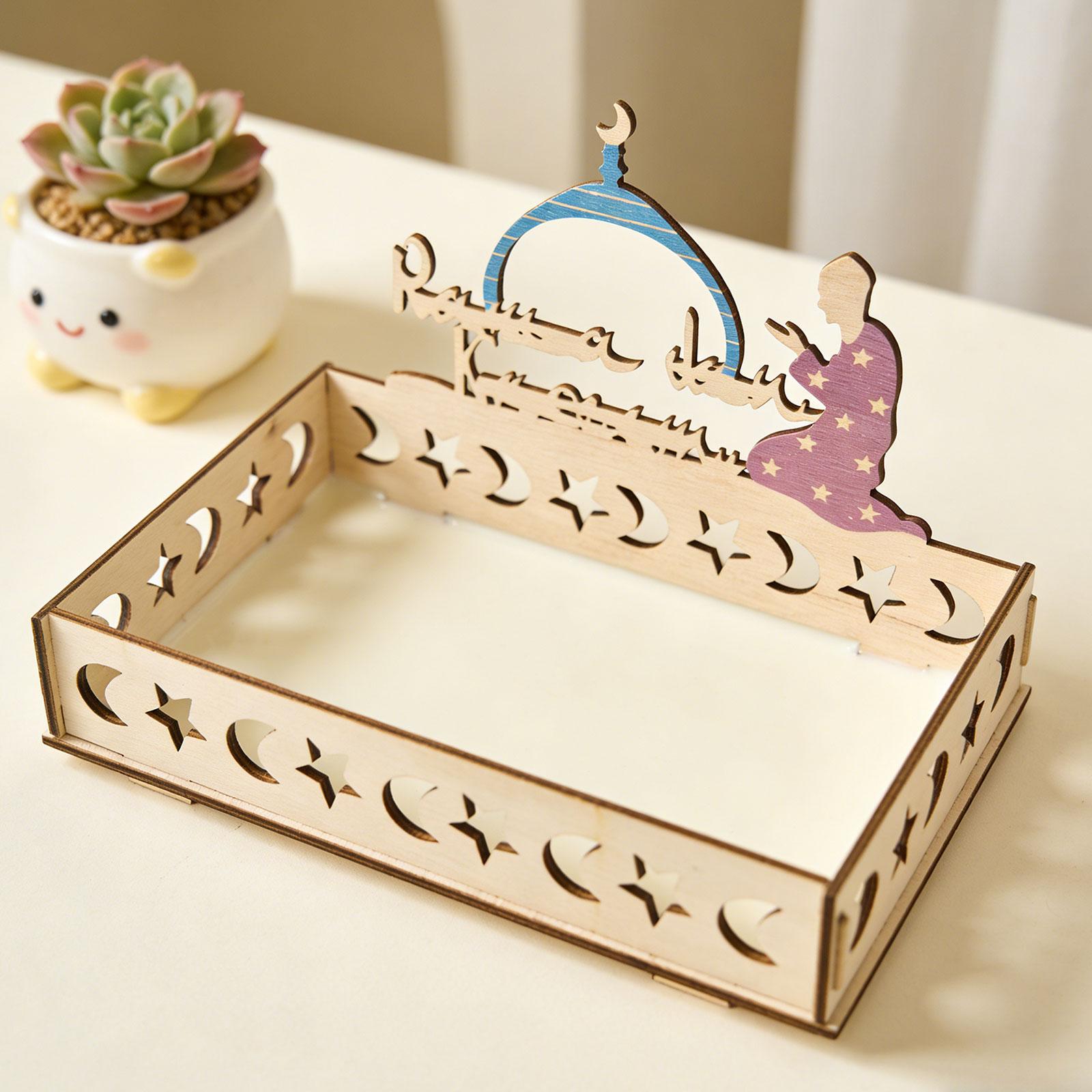 Wooden Serving Tray - Bandeja Retangular de Madeira com Estrela