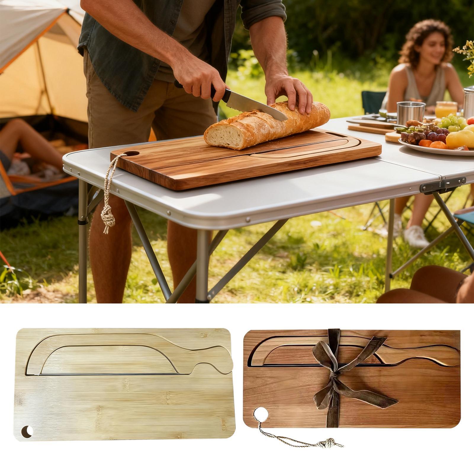 Wooden Serving Tray - Cortador de pão para sourdough portátil