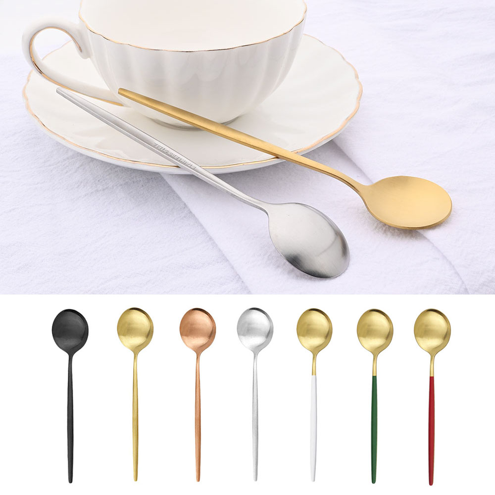 Gold Cutlery Flatware - 6 pçs pequeno matte colher chá