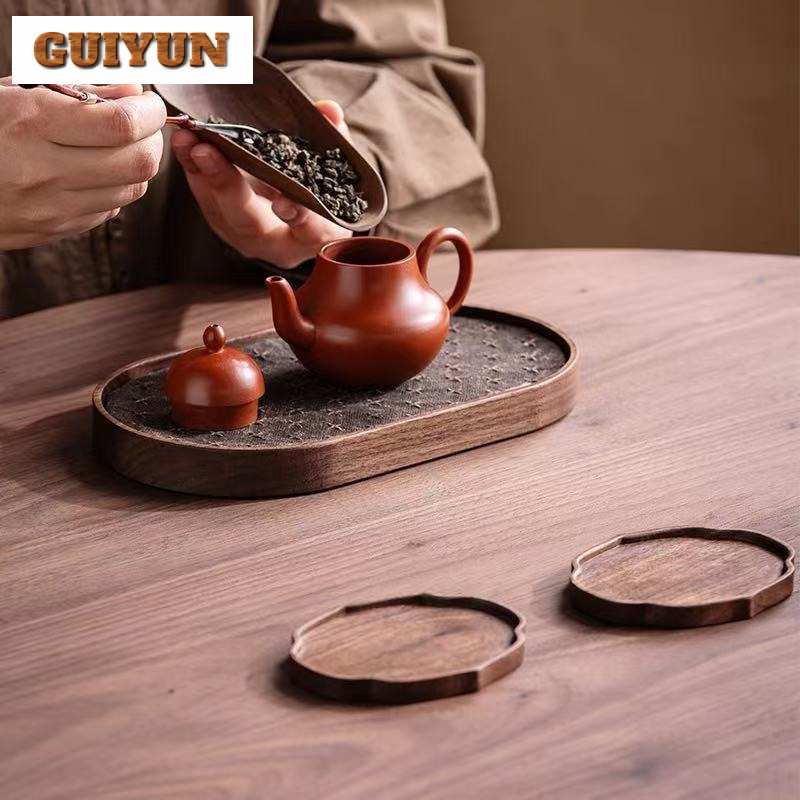 Bandeja de chá pequena de nogu - Wooden Serving Tray avaliação e preço