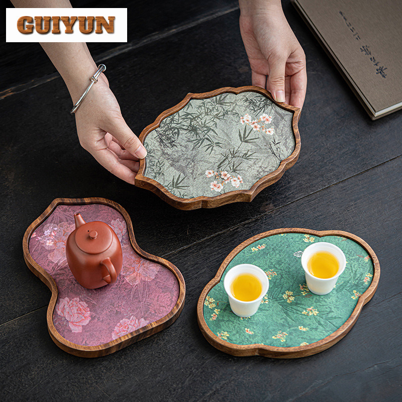 Bandeja de chá de madeira de n - Wooden Serving Tray avaliação e preço
