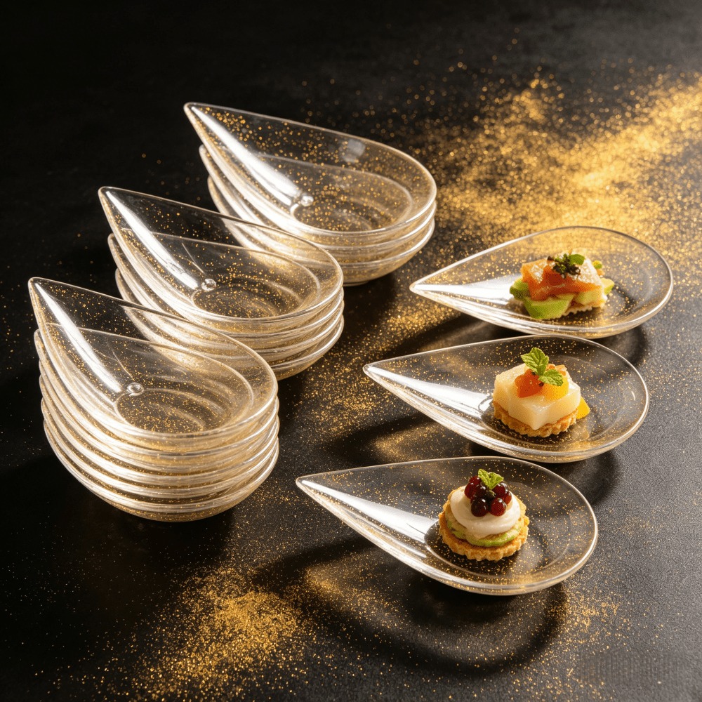 50 Peças de Colheres Descartáv - Gold Cutlery Flatware avaliação e preço