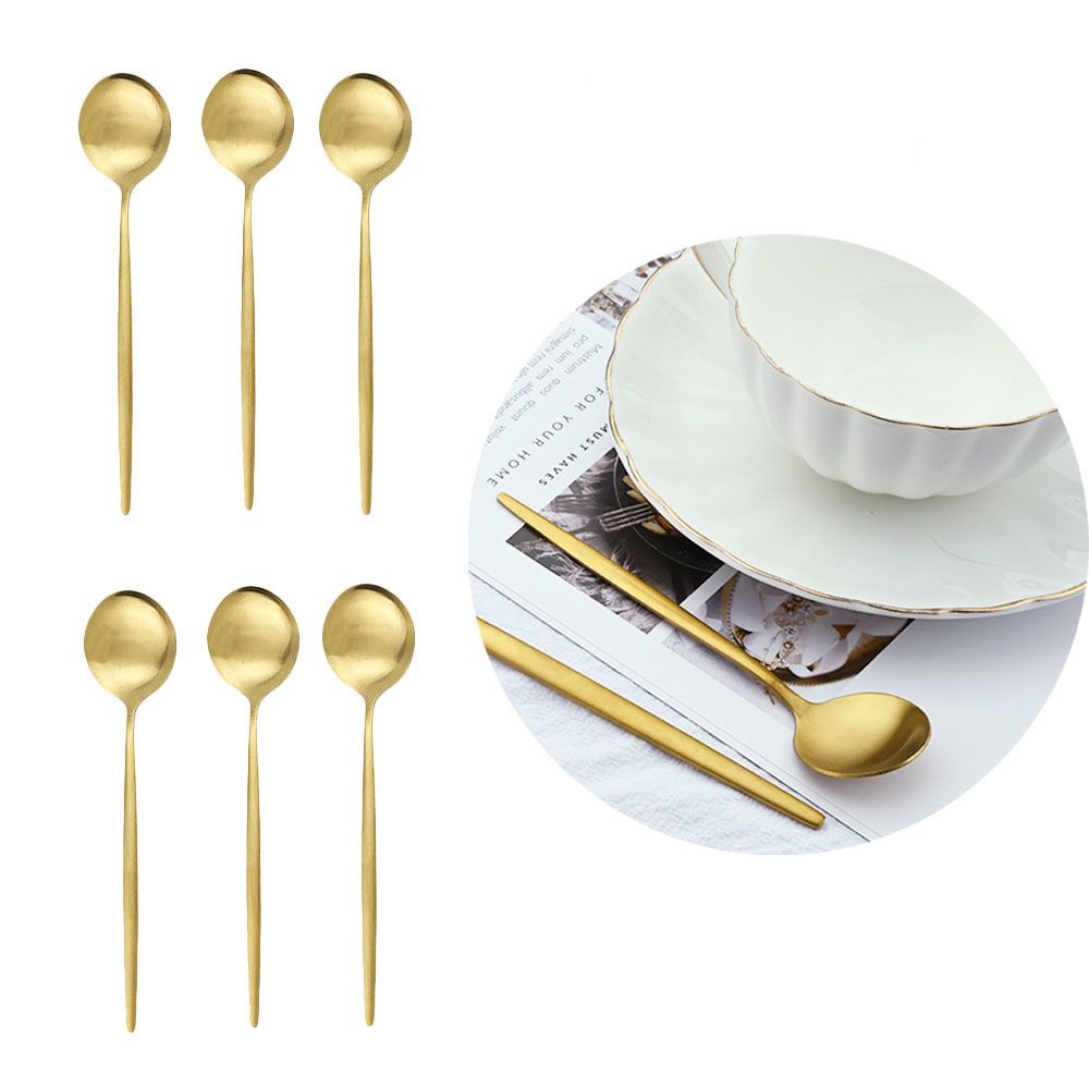 Colher de chá de aço inoxidáve - Gold Cutlery Flatware avaliação e preço