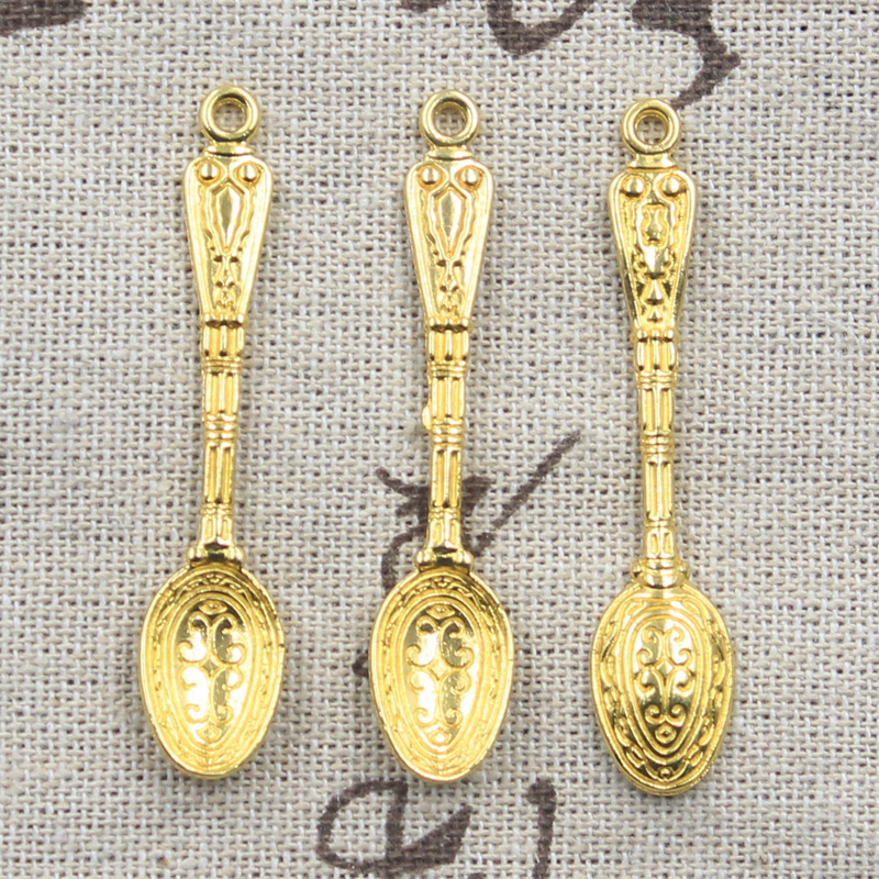 15 pçs encantos padrão colher  - Gold Cutlery Flatware avaliação e preço
