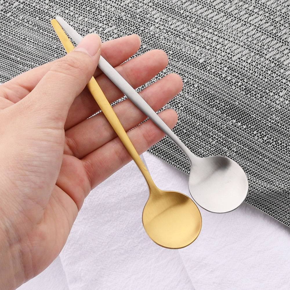6 pçs pequeno matte colher chá - Gold Cutlery Flatware avaliação e preço
