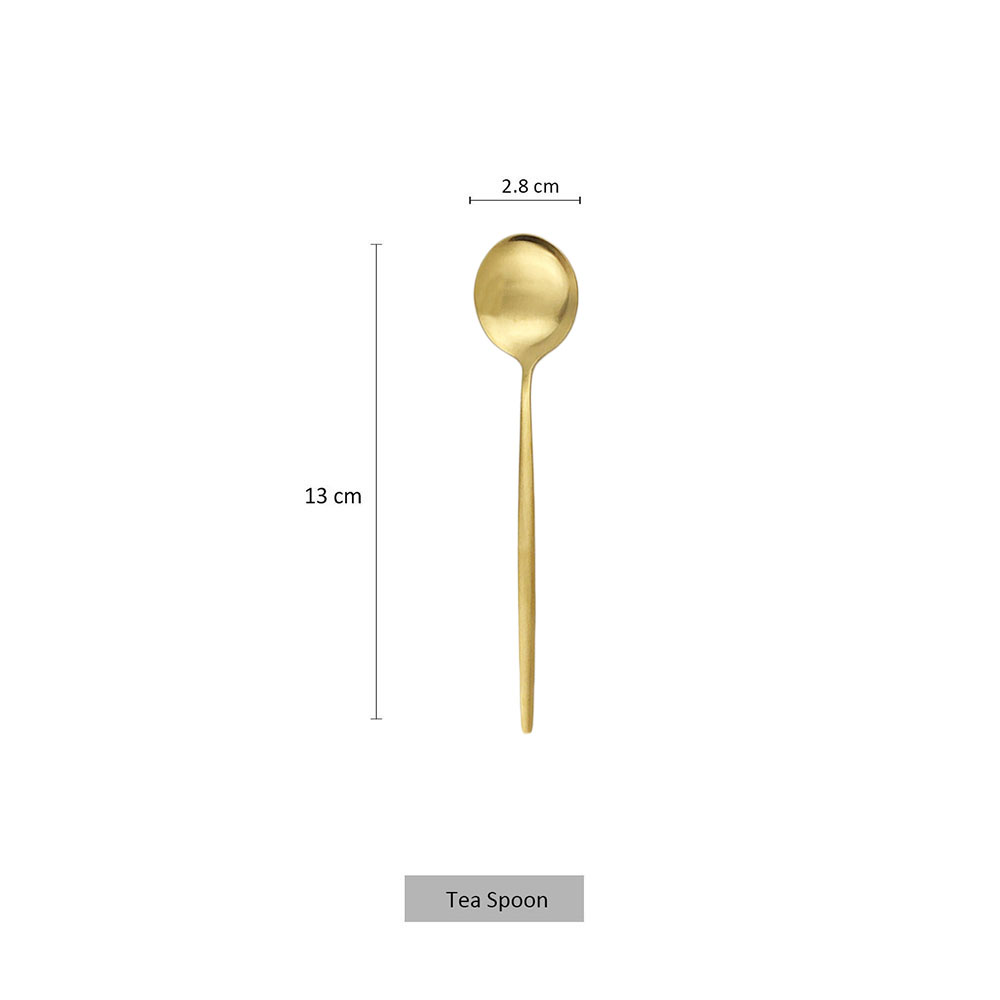 6 pçs pequeno matte colher chá - Gold Cutlery Flatware avaliação e preço